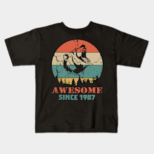 Awesome Since 1987 Year Old School Style Gift Women Men Kid Kids T-Shirt